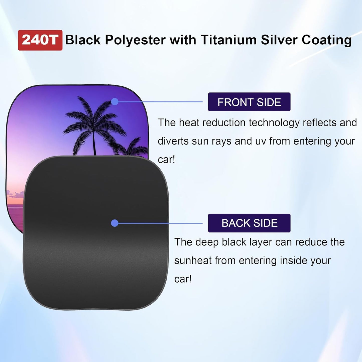 Gven Windshield Sun Shade 2pcs with Bonus Pink Car Sunshade for Front Window Shades 2025 Technology Reflect UV and Heat Sun Visor Automotive Accessories Interior Sun Protection (Pink Leopard, M)