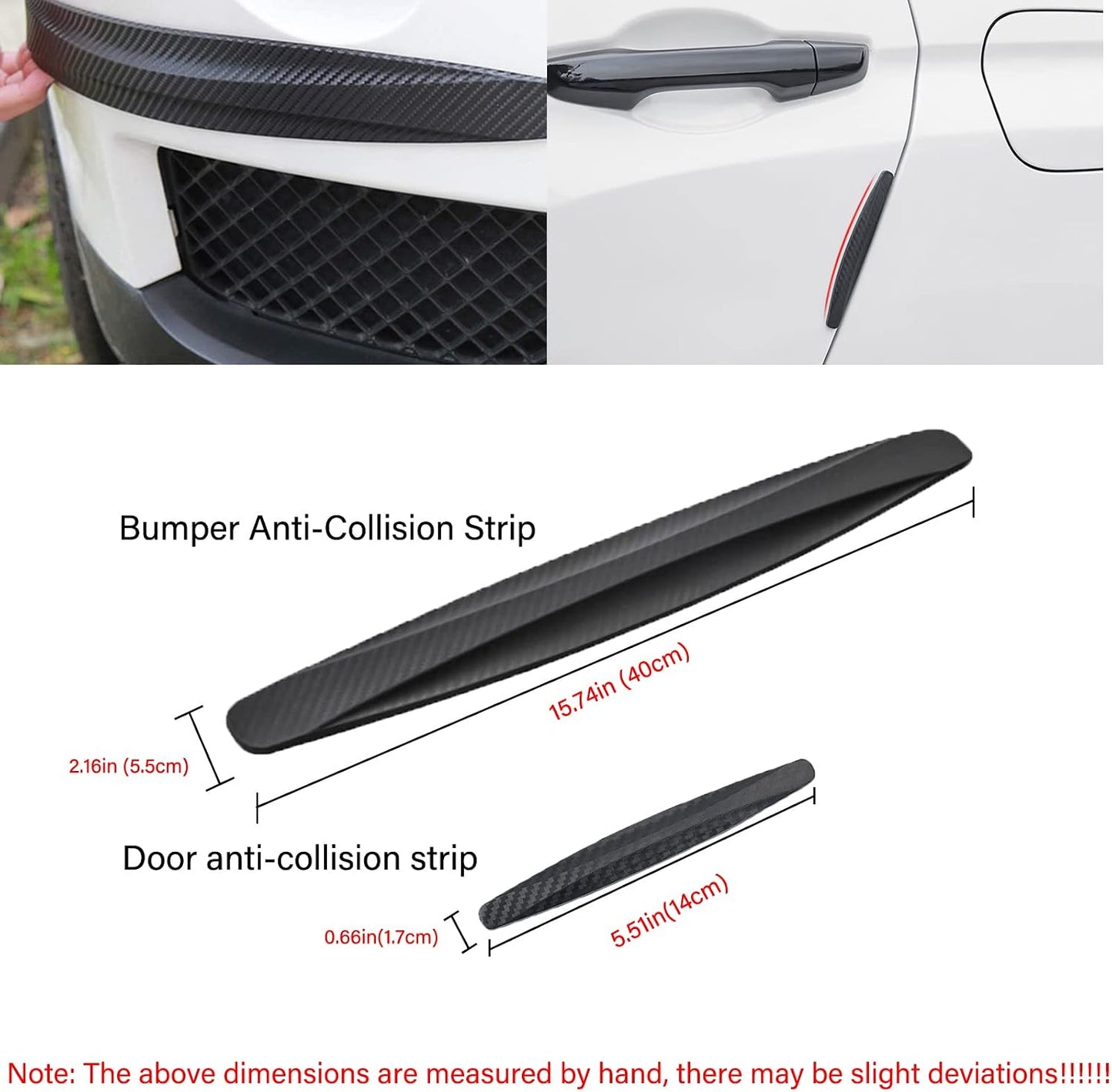 Anti-Collision Patch Car Bumper Guard Strip Anti-Scratch Bumper Protector Trim Universal Rear Bumper Protector Car Door Edge Guards Car Side Door Edge Guards Protector (Black-4Pack)