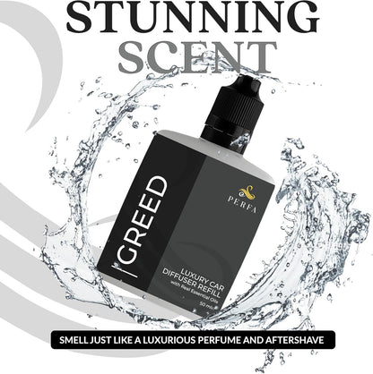 Greed Car Air Freshener for Men | Perfume Inspired Fragrances | Strong Car Freshener with Odour Eliminator Technology | Air Freshener | Long Lasting Automotive Freshener by Perfa
