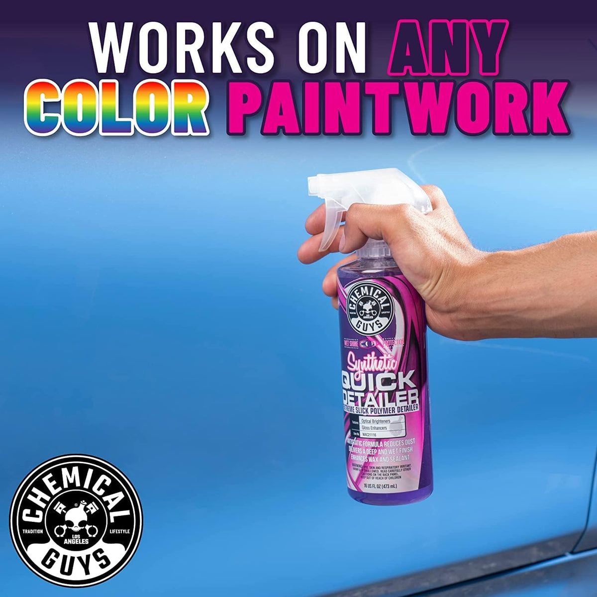 Chemical Guys WAC2111602 Synthetic Quick Detailer, Extreme Slick Polymer Detailer, Great for Cars, Trucks, SUVs, Motorcycles, RVs & More, 16 fl oz (2 Pack)