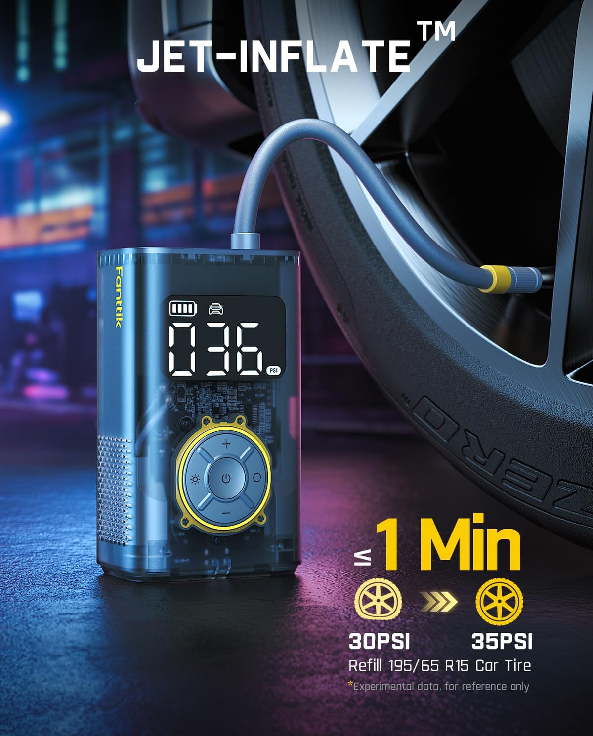 Fanttik X9 Pro Portable Tire Inflator for Compact Car, 1Min Fast Inflate Electric Bike Pump with Digital Tire Pressure Gauge, 150PSI Air Compressor for Electric Bikes, Motorcycle, Ball, Ideal for Dad