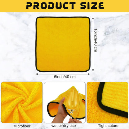 Tallew 40 Pcs Microfiber Towels:16"x16" Microfiber Drying Towels Bulk Micro Fiber Car Cleaning Cloth for Cars Drying Washing Polishing Office Windows Cleaning Household Supplies (Yellow)