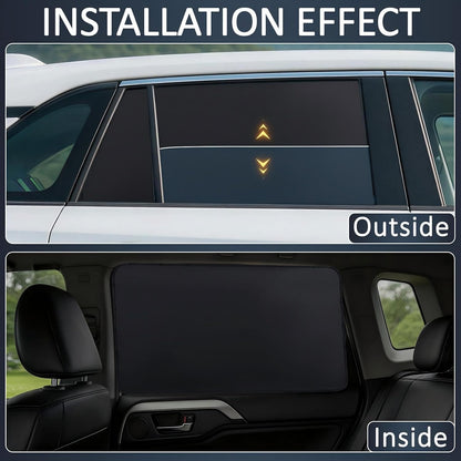 XCBYT Magnetic Car Side Window Shades 4 Pack, 100% Blackout Privacy | Blackout privacy for camping, naps & work. Keeps your car cool. Fits steel frames only, measure first. Handle magnets gently