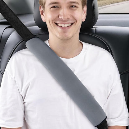 Extra Long Car Seat Belt Cover, 2Pack Waterproof Seatbelt Shoulder Pad for Comfortable Driving, Soft Seatbelt Strap Covers for Adults Kids Women & Men, Machine Washable, Grey