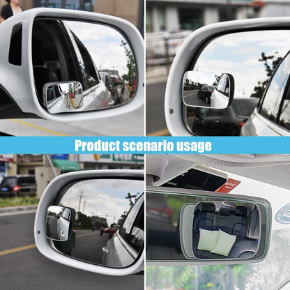 GLSOWEE Car Blind Spot Mirror, 2"" Round Convex Mirror, Frameless HD Glass Rear View Mirror with Wide Angle Adjustable Stick, Universal Vehicle Exterior Accessories for Car SUV Truck (2 PCS)