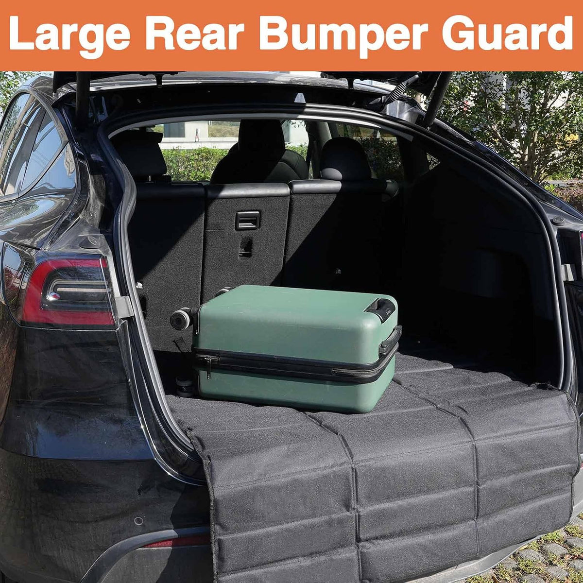 Ultra Large Rear Bumper Protector for Cars 38 x 42.5 inches SUV Cargo Liner Prevent Scratches from Suitcases and Pets Black
