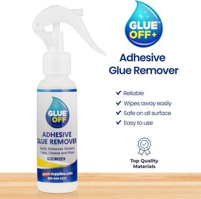 Perco Glue Off Adhesive Sticker Remover 3.3 fl. oz & Scraper with Plastic Razor for Removing Labels (Adhesive Sticker Remover & Scraper w/Plastic Razor)