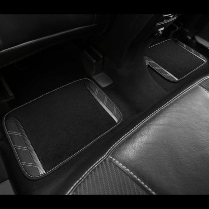 CAR PASS Air Mesh Leather Car Seat Covers Full Set, Waterproof Car Floor Mats, Sporty Steering Wheel Cover 14.5-15in, Universal Fits for 95% Cars Truck SUV (Black and Blue)