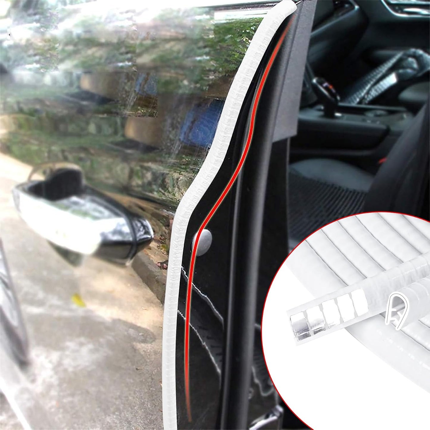 MYFAMIREA 33Ft(10M) Long Car Door Edge Guards, U Shape Edge Trim Rubber Seal Protector Car Door Protection Anti-Collision Rubber Clips Easy to Cut No Need Adhesive Fit for Most Vehicles| Black