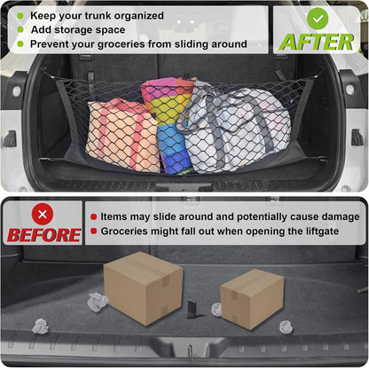 Muslogy Truck Bed Cargo Net Trunk Netting Compatible with 2023-2025 2026 Honda CR-V Accessories, Pickup Cargo Organizer SUV Sedan Storage Net w/Heavy Duty Carabiners - Colors B