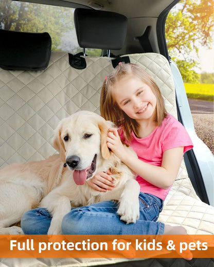 PETICON Waterproof Scratchproof Pet Bench Seat Covers for Cars, SUVs, Nonslip Durable Back Seat Cover for Dogs, 600D Oxford Fabric, Machine Washable