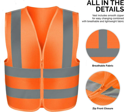 Neiko High Visibility Safety Vest, ANSI Class 2, No Pocket