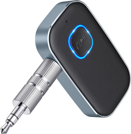 COMSOON Bluetooth AUX Adapter for Car, Noise Reduction Bluetooth Receiver for Music/Hands-Free Calls, Wireless Audio Receiver for Home Stereo/Speaker, 16H Battery Life/Dual Connect (Black+Pink)