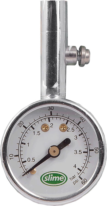 Slime 20049 Tire Pressure Gauge, Large Face Dial Analogue Gauge, 5-60 PSI