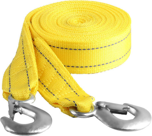 Tow Straps Heavy Duty with Hooks, 1.7" x 16.4 Ft,13,227 lbs Heavy Duty ATV Car Tow Strap with Hooks, Emergency Towing Straps,Tow Ropes for Boat Vehicles Towing Accessories Roadside Recovery Strap