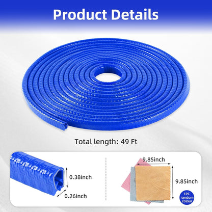 SINGARO 33Ft (10M) Car Door Edge Guard, No Glue Car Door Entry Guard Protective Strip, Rubber Edge Trim Car Door Protector, Applicable to Car, Truck, SUV and ATV, Car Exterior Accessories（Black）