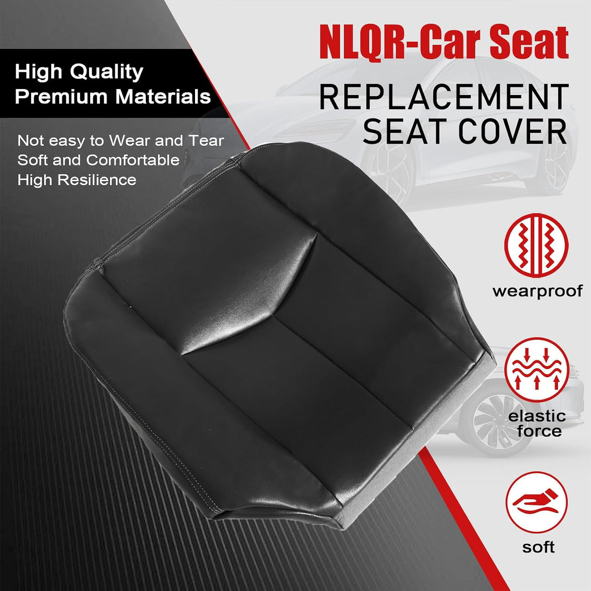 NLQR #522 Light Tan Front Driver Bottom Replacement Seat Cover Microfiber Leather Compatible with Chevy Avalanche Tahoe Suburban GMC Yukon XL 2003 2004 2005 2006