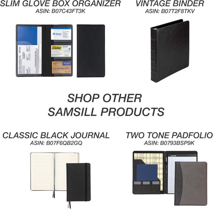 Samsill 2 Pack Car Registration and Insurance Holder, 5.25" x 4.75" Black Glove Box Organizer, Perfect for Multiple Vehicles