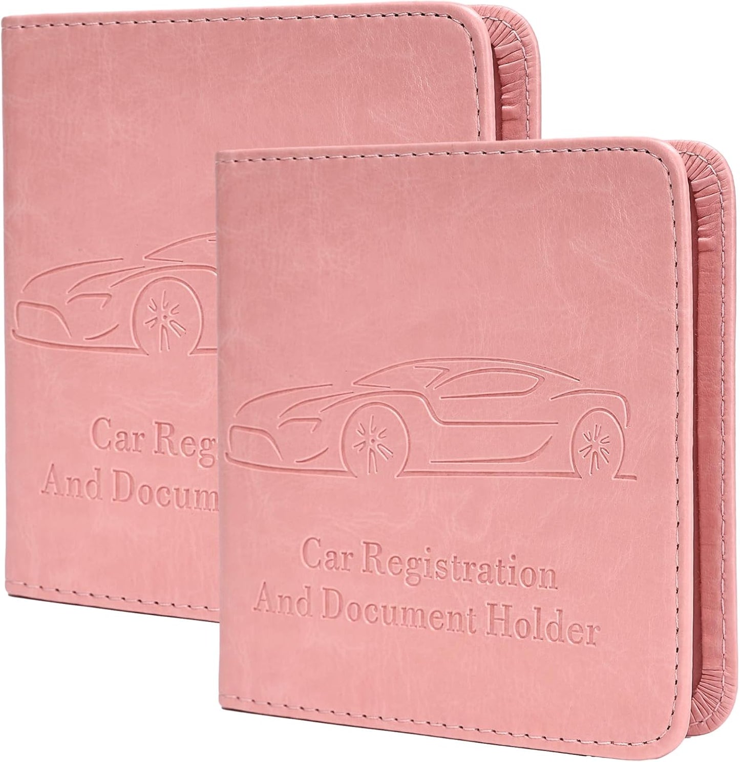 Registration and Insurance Card Holder, Vehicle Glove Box Car Organizer with Magnetic Closure, Interior Car Accessories for Documents, Cards, License Storage, 1-Pack Red