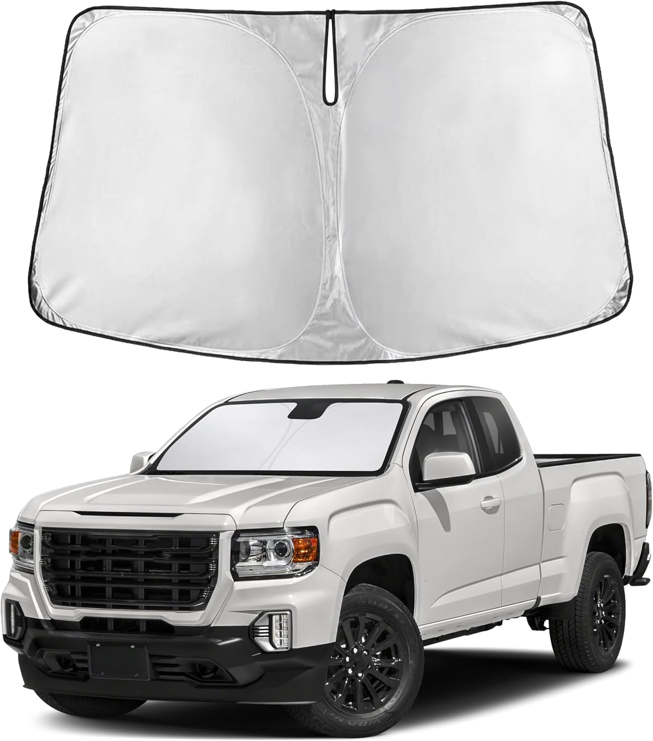 EcoNour Car Windshield Sun Shade | 2025 Upgraded Innovative No-Light-Pass Technology for Maximum Coverage | Foldable Sun Shade Keeps Your Vehicle Cool | Must-Have Car Accessories | Small (59" x 29") - Colors B