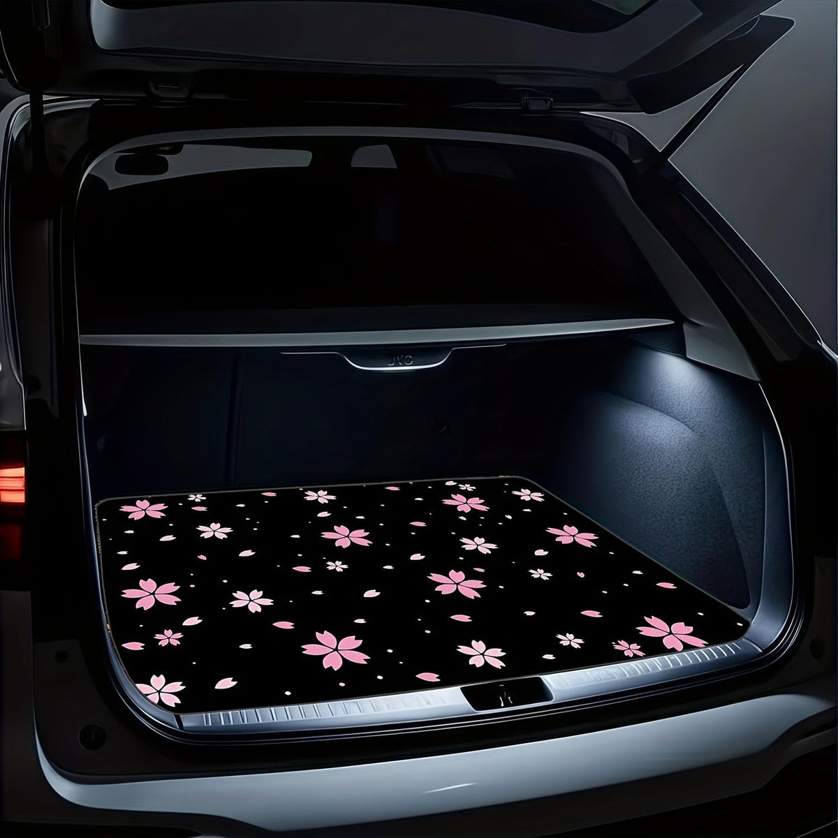 Universal Car Trunk Mat 29" x 39",Purple Colorful Flowers All Weather Trunk Protection Cargo Liner, Durable Cargo Mat Rear Trunk Liner,Stylish Vehicle Interior Accessories Suitable for Most Car Models