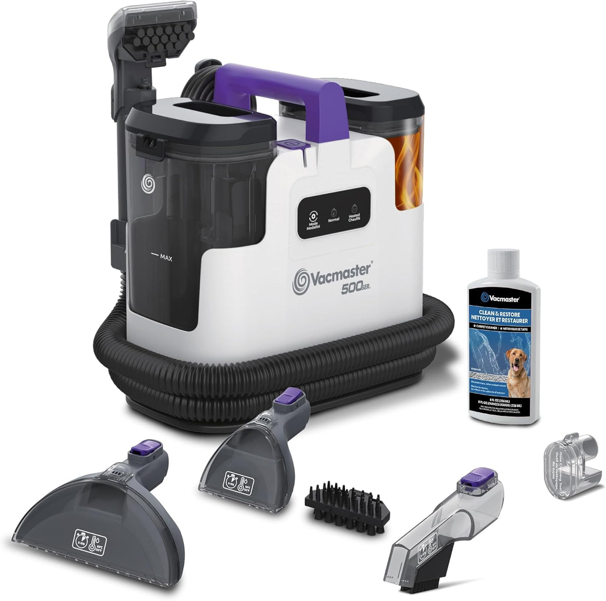 Vacmaster SCB301 400 Series Portable Carpet & Upholstery Spot Cleaner Machine, 15Kpa Power Suction with Versatile Tools for Pets, Area Rugs and Couches