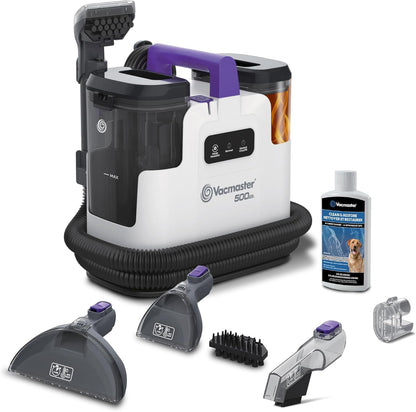 Vacmaster SCB301 400 Series Portable Carpet & Upholstery Spot Cleaner Machine, 15Kpa Power Suction with Versatile Tools for Pets, Area Rugs and Couches