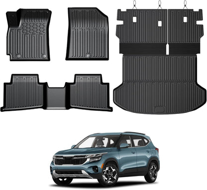 Floor Mats for Kia K5 2021-2026/Hyundai Sonata Gas 2020-2026, All Weather Floor Mats Trunk Cargo Liner Accessories, Full Coverage Set (Fit FWD Models)