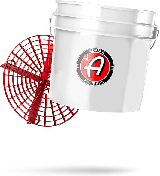 Adam's Polishes Car Wash Bucket (5 Gallon Bucket + Grit Guard + Gamma Seal Lid), Perfect Car Tool for Washing & Garage Storage, Stores Car Wash Soap, Foam Cannon, Foam Gun, Microfiber Towels & More