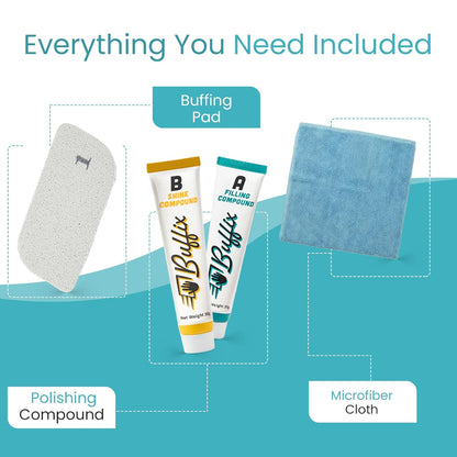 Car Scratch Remover Kit for Vehicles. Perfect for Car Clear Coat Repair, Wax Removal & Erase Scratches. Includes Buffing Pad, Filling/Polish Rubbing Compound, & Polishing Cloth