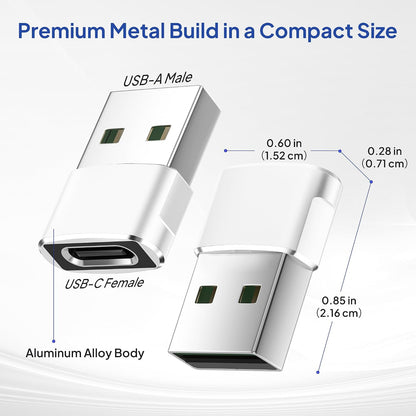 Elebase USB to USB C Adapter for iPhone 17 4Pack,USBC Female to A Male Car Charger Adapter,Type C Converter Apple 17e 16 Pro Max 15 14 Plus,iWatch Watch 11 10 Ultra 3,iPad Air,Samsung Galaxy S26