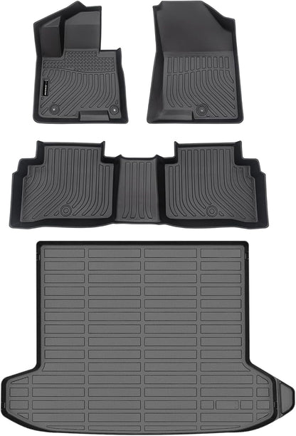 Auxko All Weather Floor Mat & Cargo Mat Fit for 2026 2025 2024 2023 2022 Hyundai Tucson Hybrid(Not PHEV) TPE Liner Tucson Accessory Set All Season Odorless Anti-Slip Floor Liner