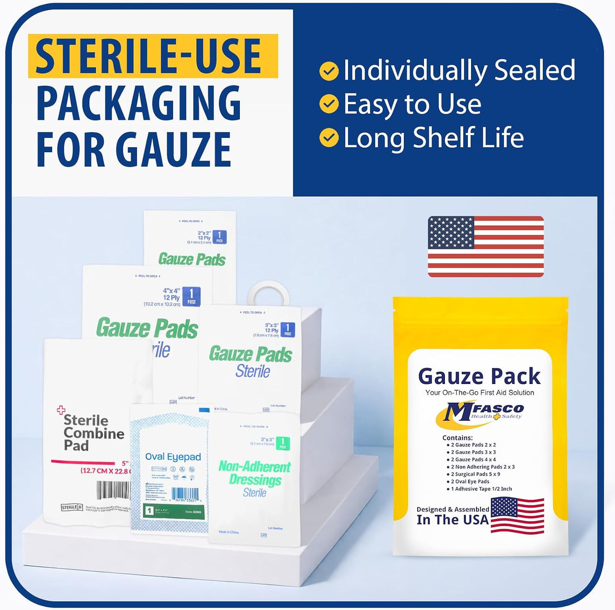 MFASCO - 7 in 1 - Travel Size Medicine Kit - TSA Approved | 28 First Aid Emergency OTC Medicine Packets for Cruise & International Travel | Compact Med Refill for Traveling & Office Assembled in USA