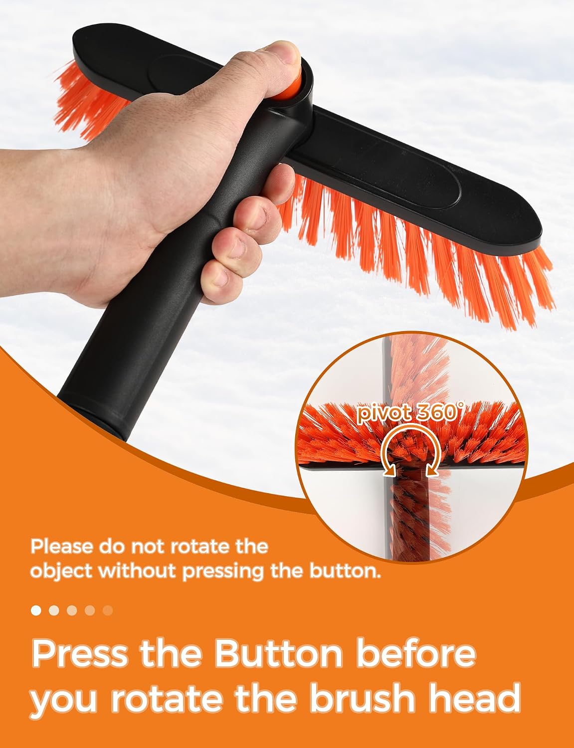 34" Extendable Ice Scrapers for Car Windshield 2-in-1 Snow Brush for Car Snow Scraper for Car Snow Scraper and Drush with Ergonomic Foam Grip for Cars, Trucks, SUVs with 360° Pivoting Brush Head Blue