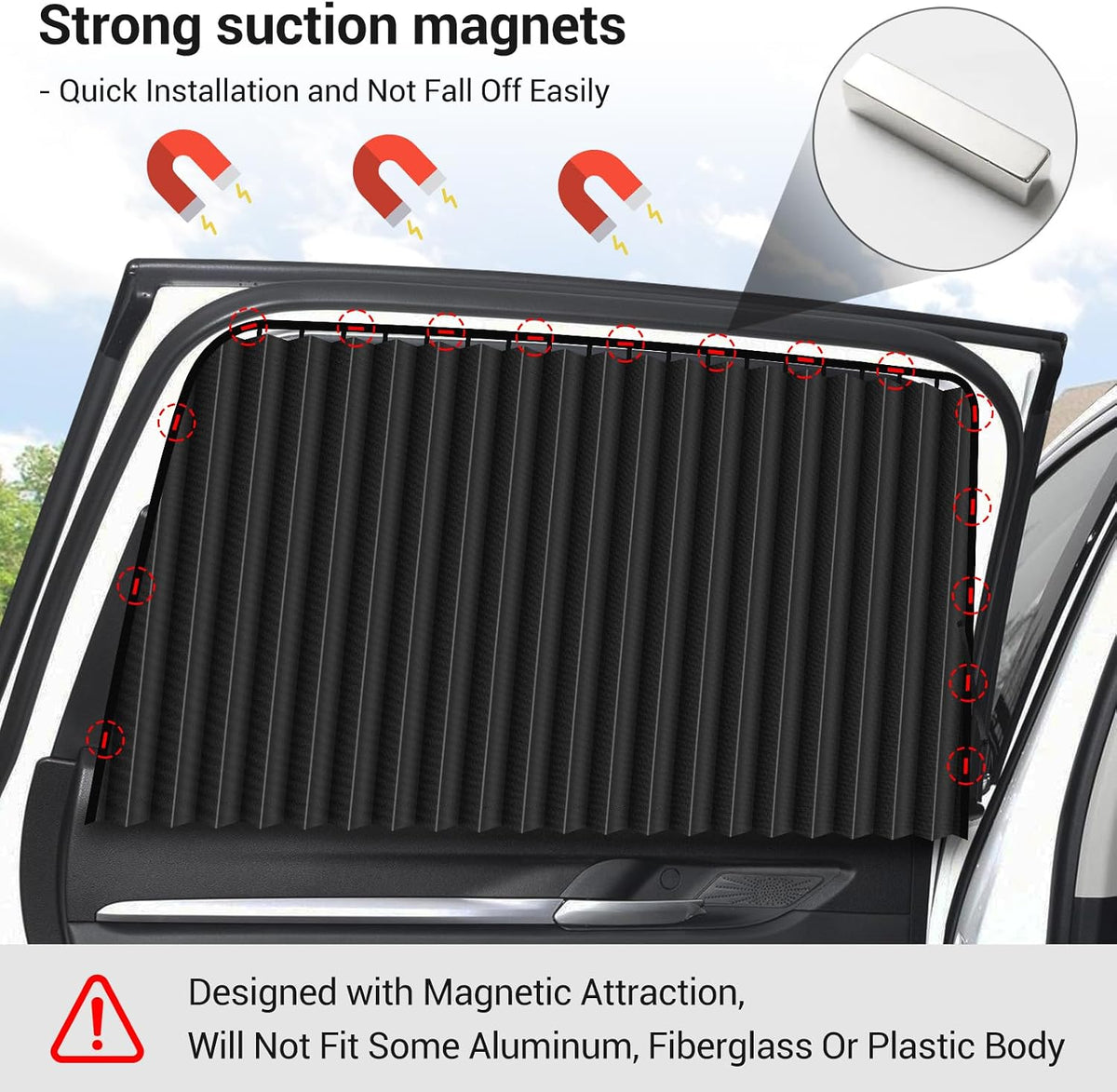 ZATOOTO Suede Car Window Shades 4PCS - Car Window Covers for Ultimate Privacy, UV Protection, and Heat Insulation, Side Window Sun Shade Perfect for Camping, Travel, Baby Safety, and Daily Use