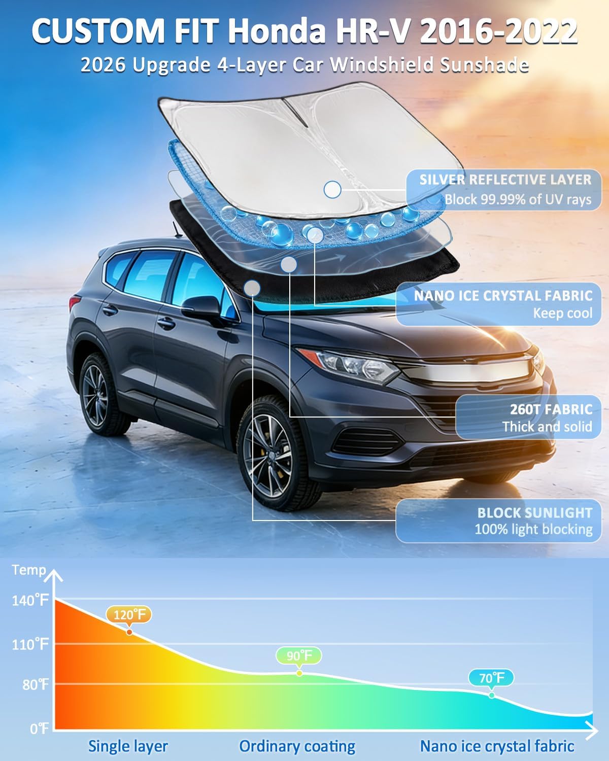 for Toyota Tacoma 2016-2023 2024 2025 2026 Sun Shade Sunshade Windshield Cover - 4 Layers Front Window Shade Custom Fit Tacoma 2Dr 4Dr Pickup Sun Visor 240T Shade Blocks UV Rays Car Accessories - Colors F
