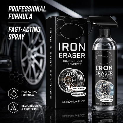 120ml Fast Rust and Iron Remover Spray, Removes Brake Dust and Rust, Safe on Paint, Metal and Aluminum, Wheel and Surface Cleaner, Easy Spray and Rinse