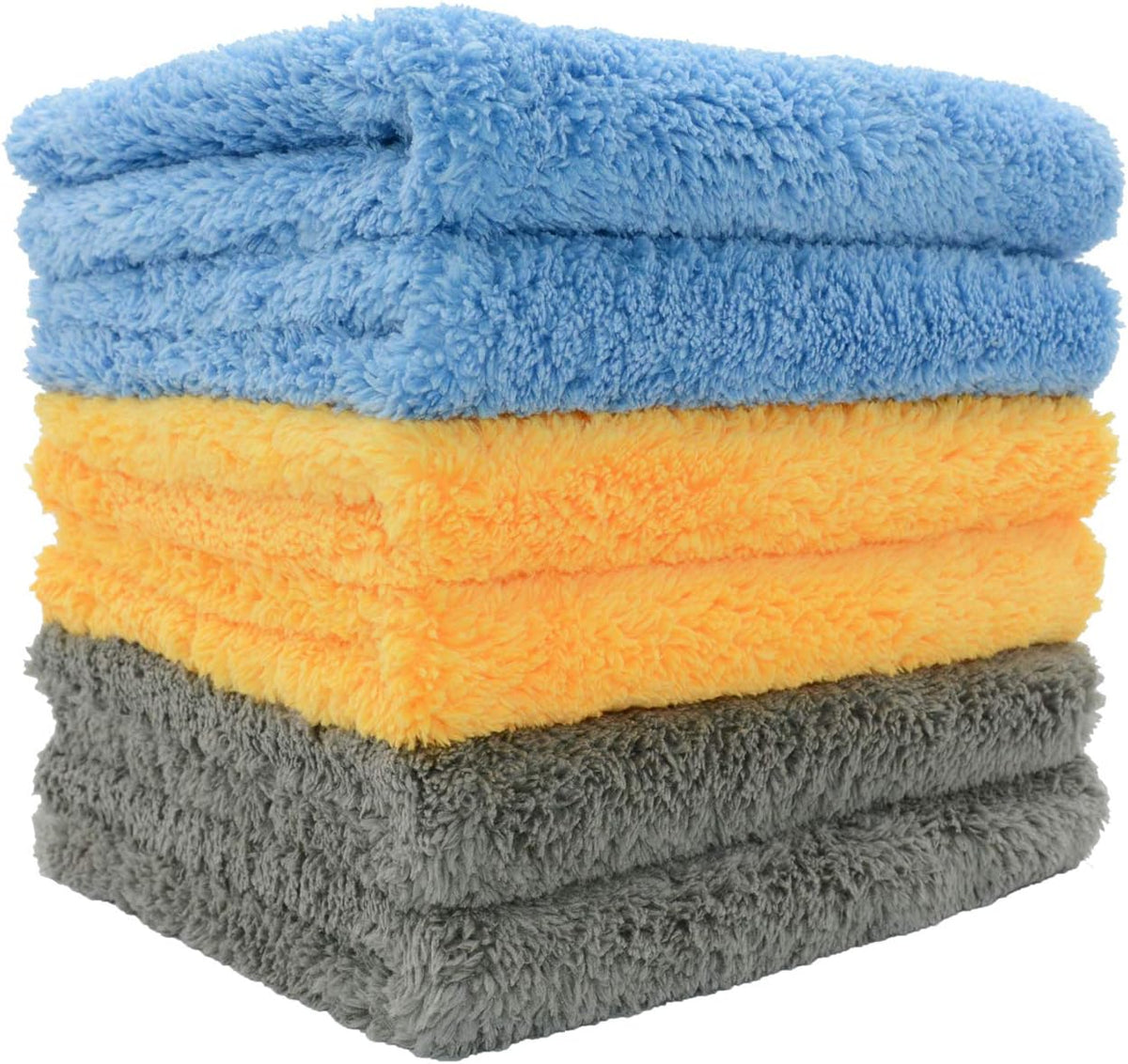 CARCAREZ Microfiber Towels for Cars, Car Drying Wash Detailing Buffing Polishing Towel with Plush Edgeless Microfiber Cloth, 450 GSM 16x16 in. Pack of 6