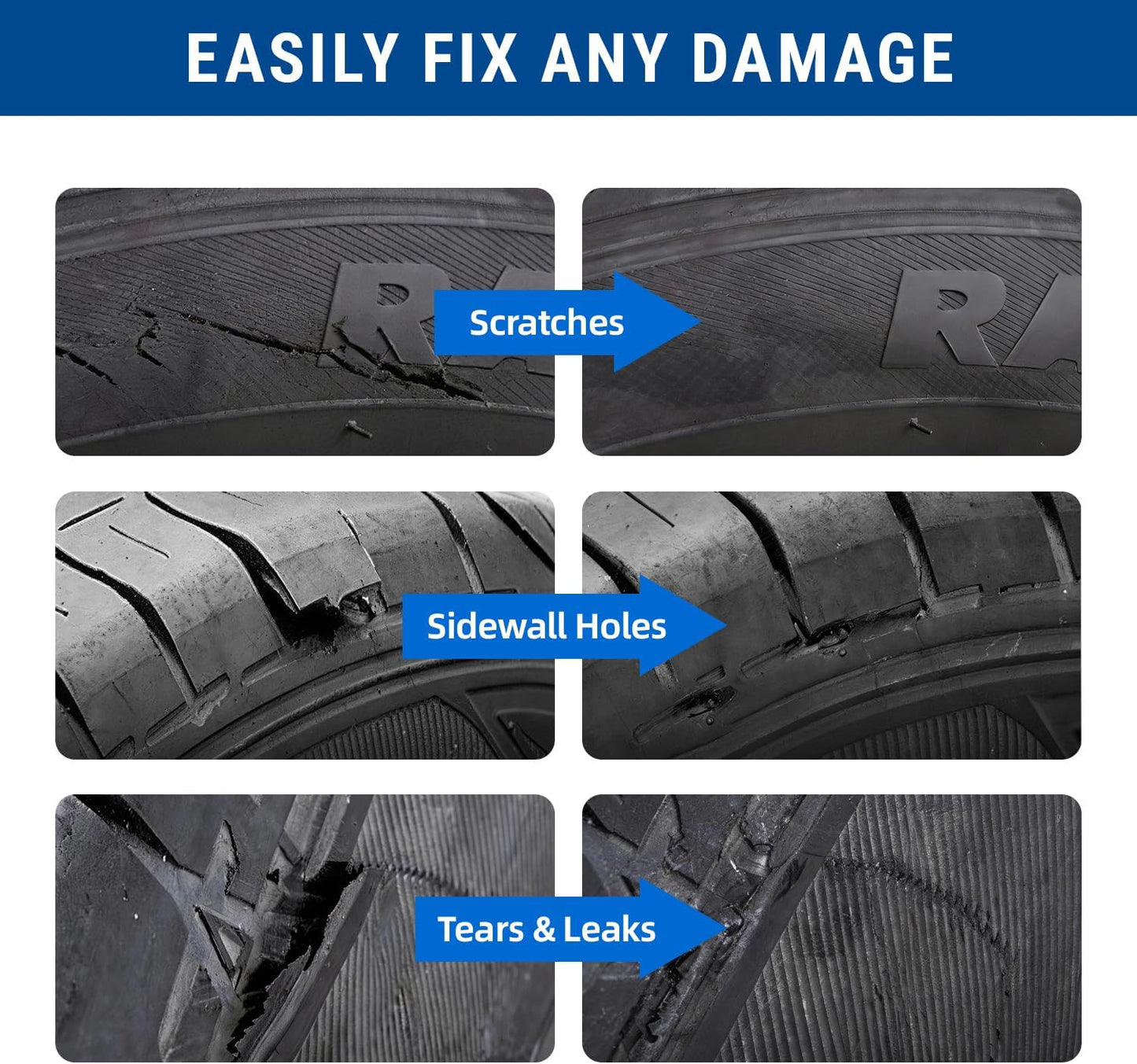 AUTOWN 21PCS Tire Repair Rubber Nail Kit - Complete Screw Plug Kit with Glue, Fast Fix for Flat Tires on Car, Truck, Motorcycle, SUV & More