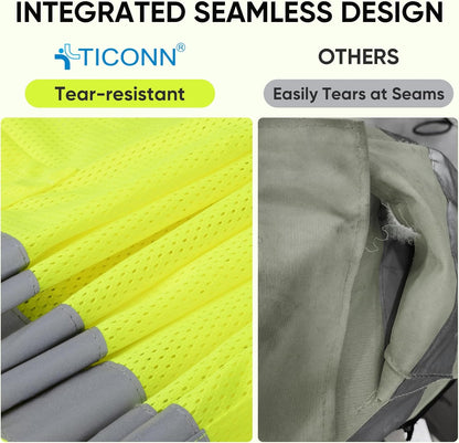 TICONN 2PK/4PK Reflective Safety Vest, High Visibility Vest with Reflective Strips for Men Women, Meets ANSI II