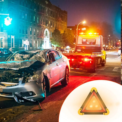 Waterproof Warning Triangle Light, Portable LED Road Flare | Rechargeable warning triangle light for vehicle breakdowns, accidents and emergency work