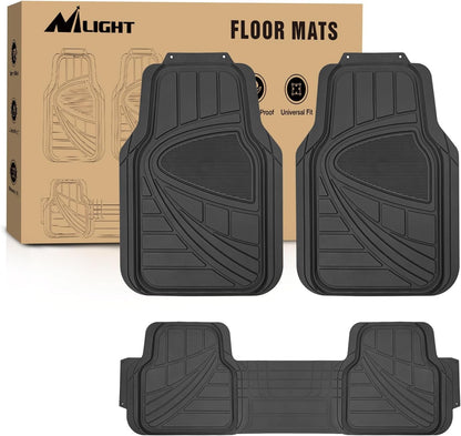 Nilight Rubber Cargo Mats for Cars Trucks SUVs,Universal Trim to fit for Most Vehicles,All Weather Protection Heavy Duty Cargo Liners