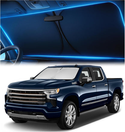 Magnelex Windshield Sun Shade for Dodge RAM 1500 2019-2023 2024 2025 2026, Foldable Car Window Sunshade, Heat & UV Visor Cover, Reflective Front Shades Accessories - Colors A