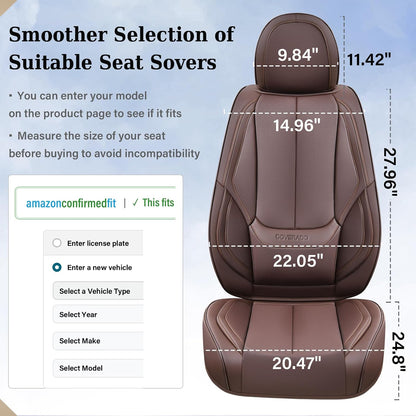 Coverado Seat Covers Full Set, Black Seat Covers for Cars 5 Seats, Car Seat Protector, Waterproof Nappa Leather Car Seat Cushion, Front and Rear Car Seat Cover Fit for Most Sedans SUV Pick-up Truck - Colors A