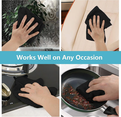 HOMEXCEL Grey Microfiber Cleaning Cloth, 12 Pack Premium Microfiber Towels for Cars, Lint Free, Scratch-Free, Highly Absorbent, Reusable Cleaning Rags for Car, Household, Kitchen, Window, 11.5"X11.5"