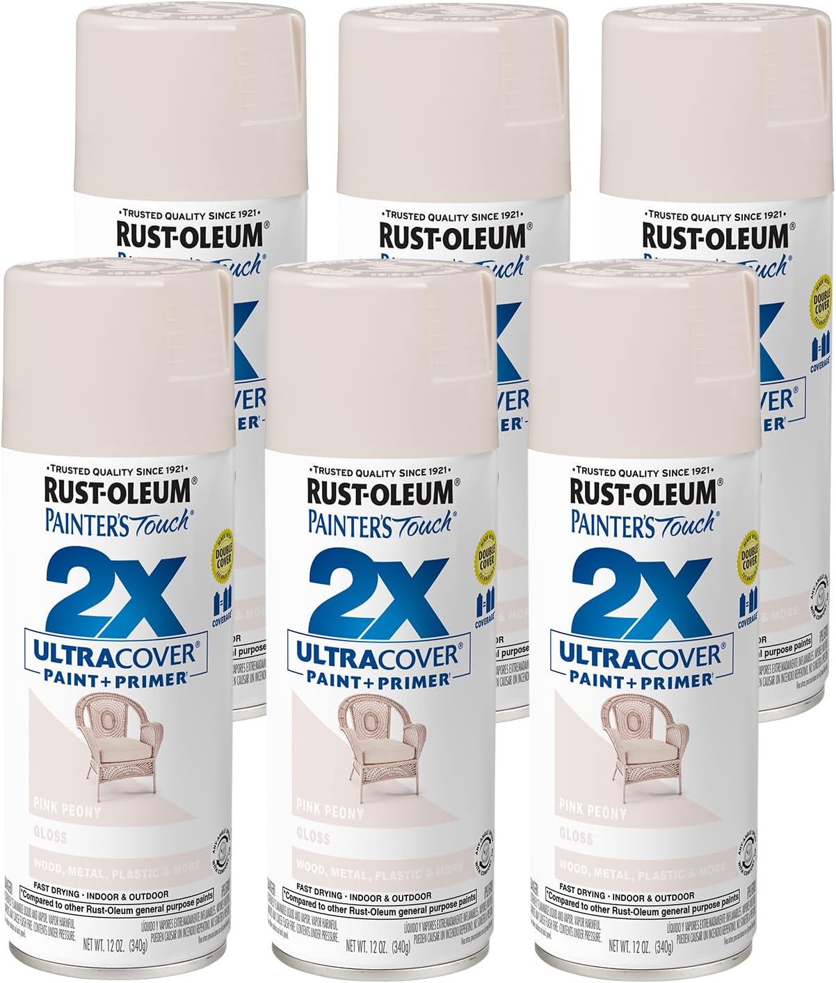 Rust-Oleum 334029 Painter's Touch 2X Ultra Cover Spray Paint, 12 oz, Gloss Clear - Colors C