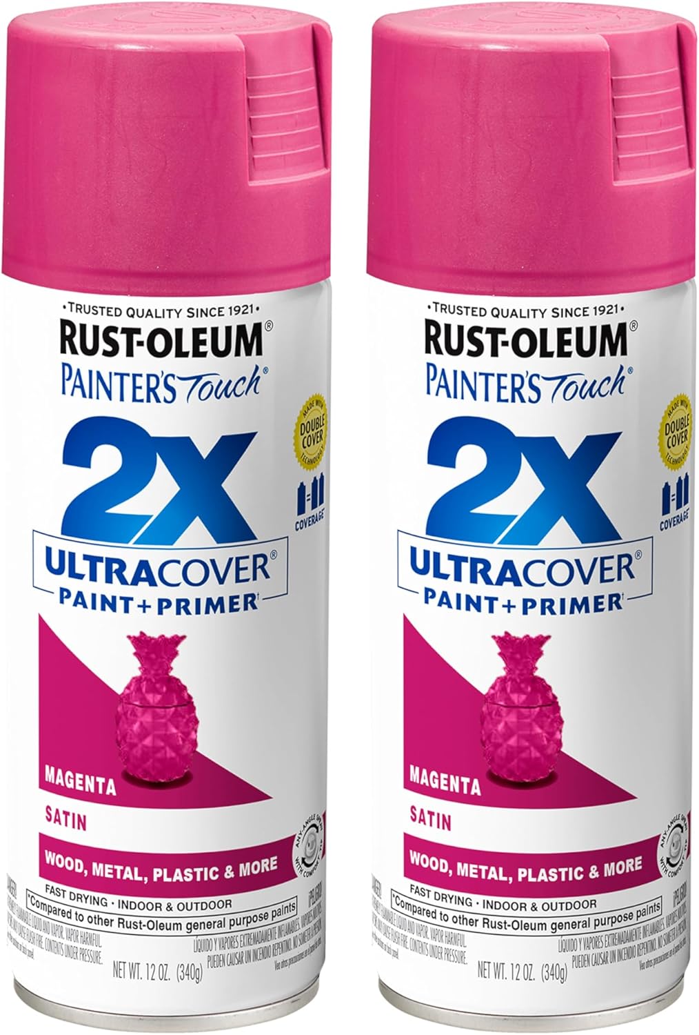 Rust-Oleum 334029 Painter's Touch 2X Ultra Cover Spray Paint, 12 oz, Gloss Clear - Colors E