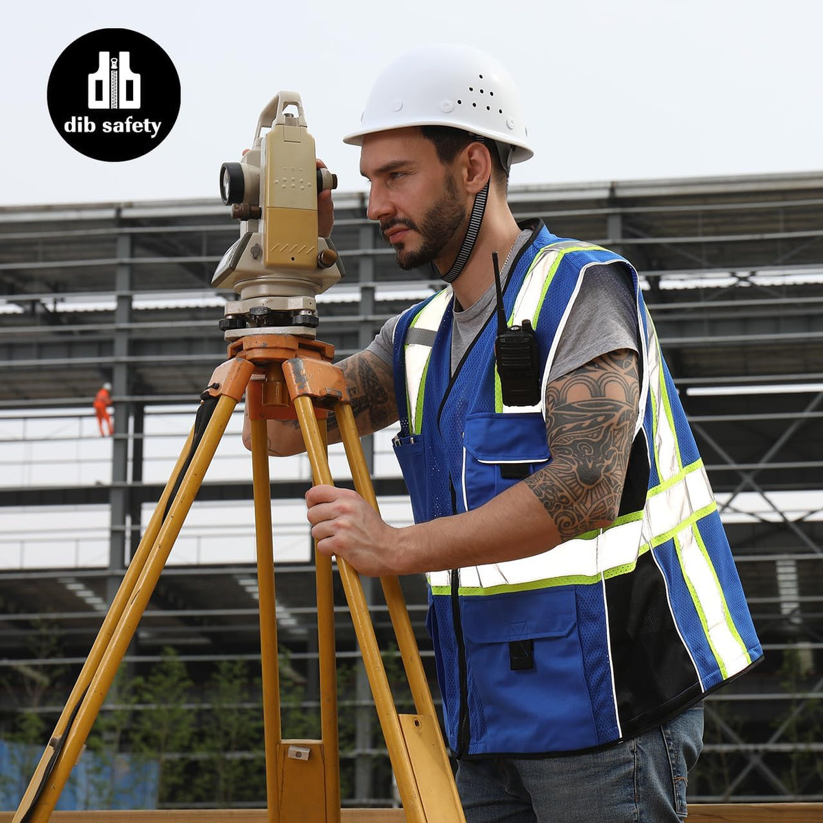 Dib Safety Reflective Mesh Vest ANSI Class 3, High Visibility with Pockets and Zipper, Made with 3M Reflective Tape, Yellow XL