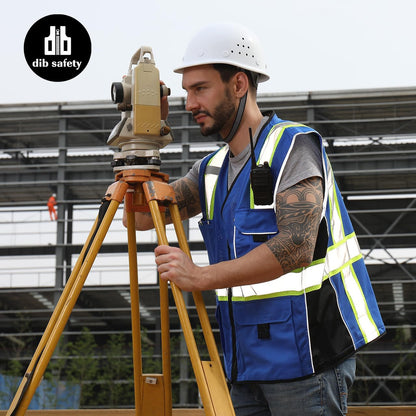 Dib Safety Reflective Mesh Vest ANSI Class 3, High Visibility with Pockets and Zipper, Made with 3M Reflective Tape, Yellow XL