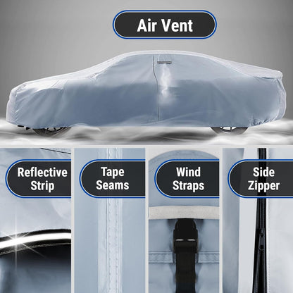 iCarCover Premium Car Cover for 1970-1972 Chevy Monte Carlo Heavy Duty Waterproof All-Weather Automobiles Custom Fit Indoor Outdoor UV Snow Protection Covers with Straps and Bag - Colors C